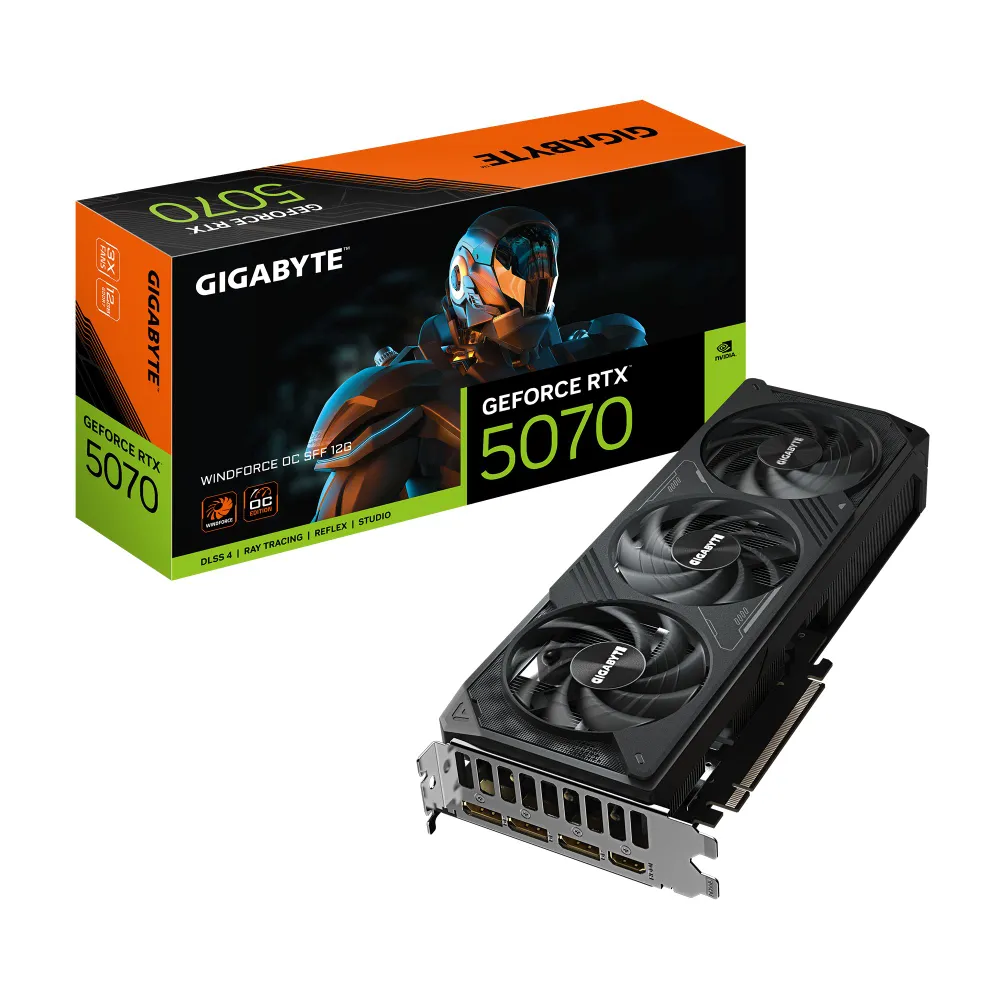 Gigabyte Видеокарта GeForce RTX 5070 GV-N5070WF3OC-12GD 1.0 12 ГБ (GV-N5070WF3OC-12GD 1.0)