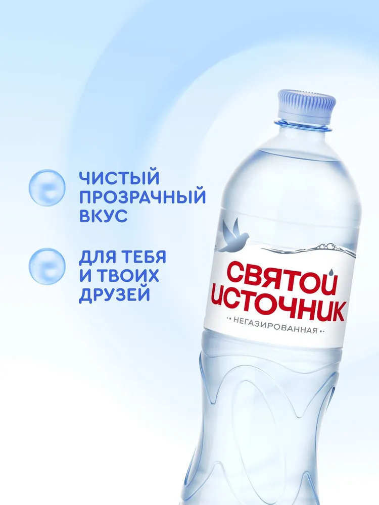 Вода негазированная Святой Источник, 12 шт х 1 л, 12 шт, 1 л, фото 3