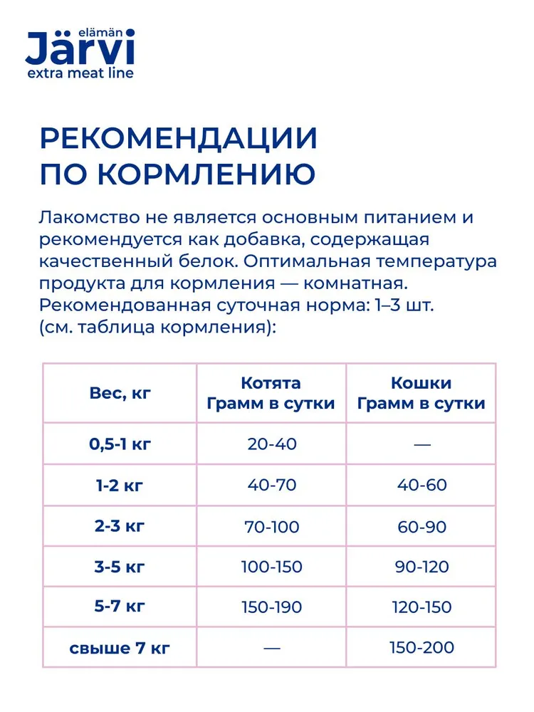 Лакомства Jarvi Extra meat line для кошек и котят мясные волокна из индейки и горбуши в желе, 50 г х 24 шт., 50 г, 24 шт, фото 5