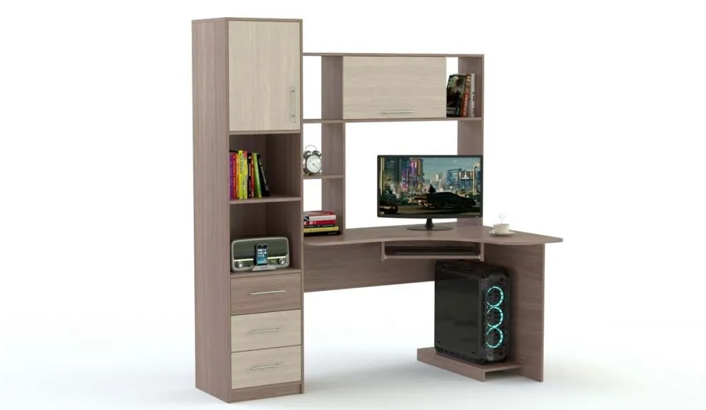 BestMebel Компьютерный стол, 160х70х75 см, 155x85x172 см, фото 3