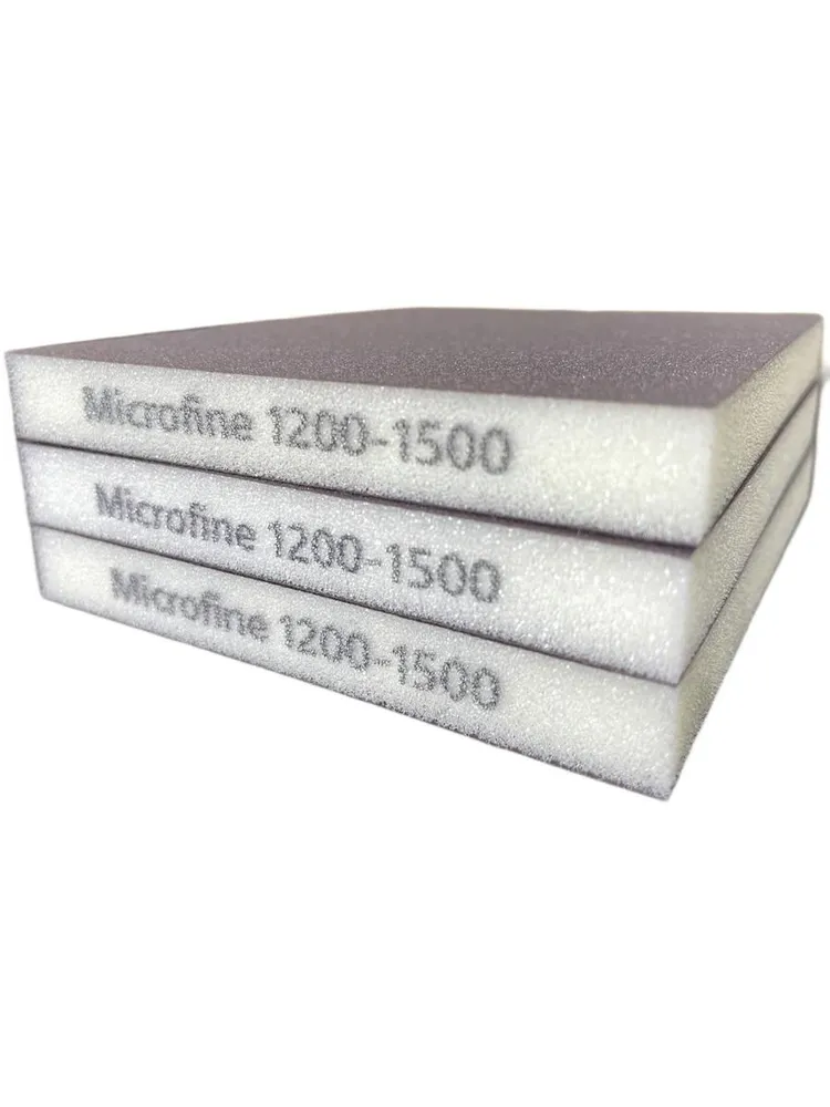Губка двусторонняя Sponge Microrfine 98*120*13mm (белая) Р1200 3шт, 98x120, 3 шт, фото 2