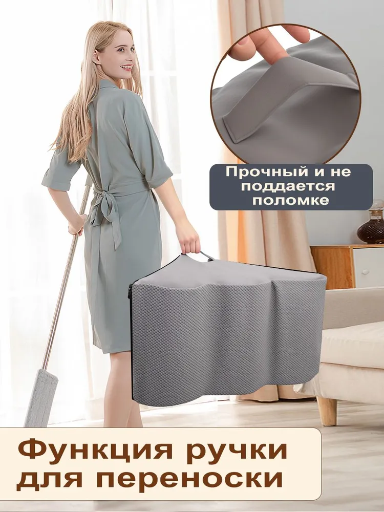 Лестница для собак прикроватная лесенка для маленьких, средних пород, антискользящее дно, высота 40 см STEP 3, коричневый, 60x40x40CM, серый, фото 2