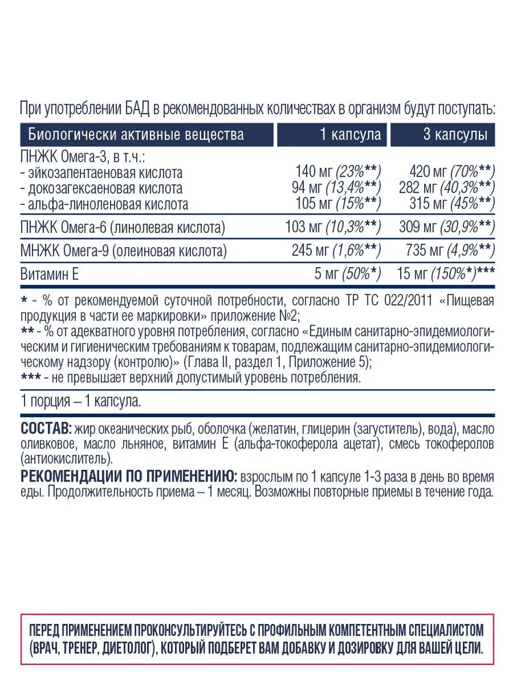 Комплекс Омега 3-6-9 Be First Fish Oil Complex Omega 3-6-9, 90 гелевых капсул / источник полезных жиров для взрослых, вариант, фото 2