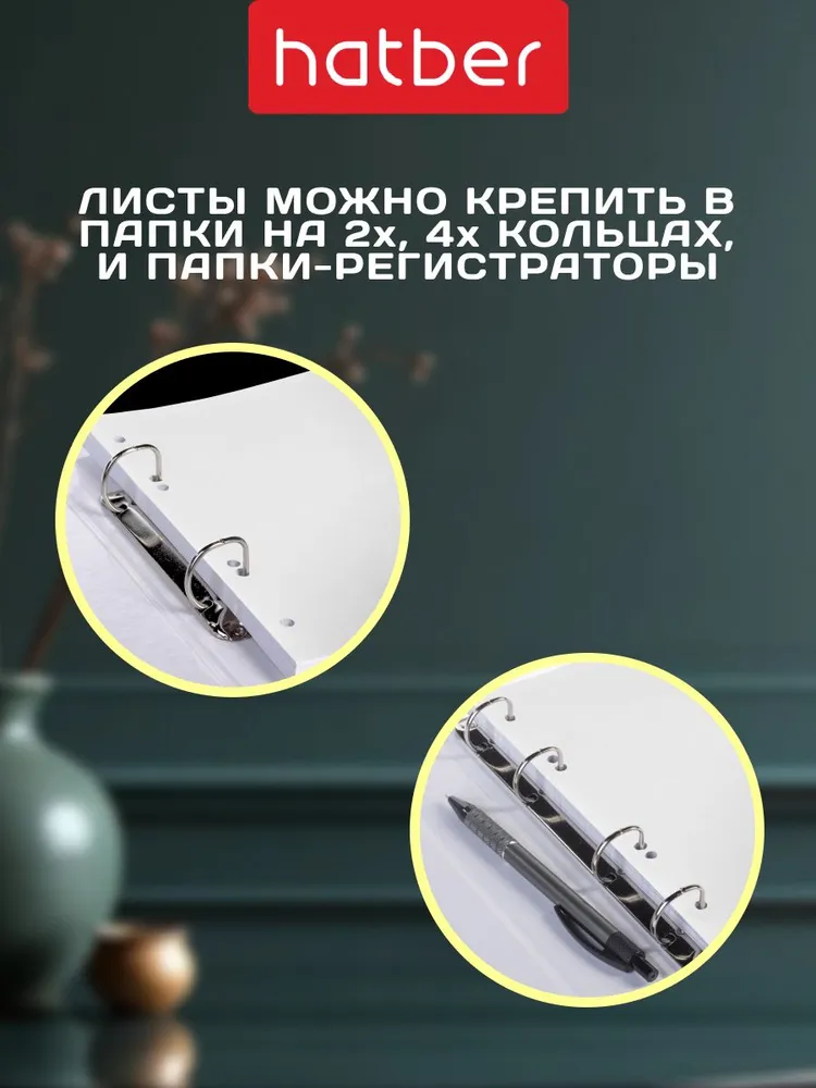 Сменный блок для тетради на кольцах А5 100 листов без линовки Белый, белый, фото 4