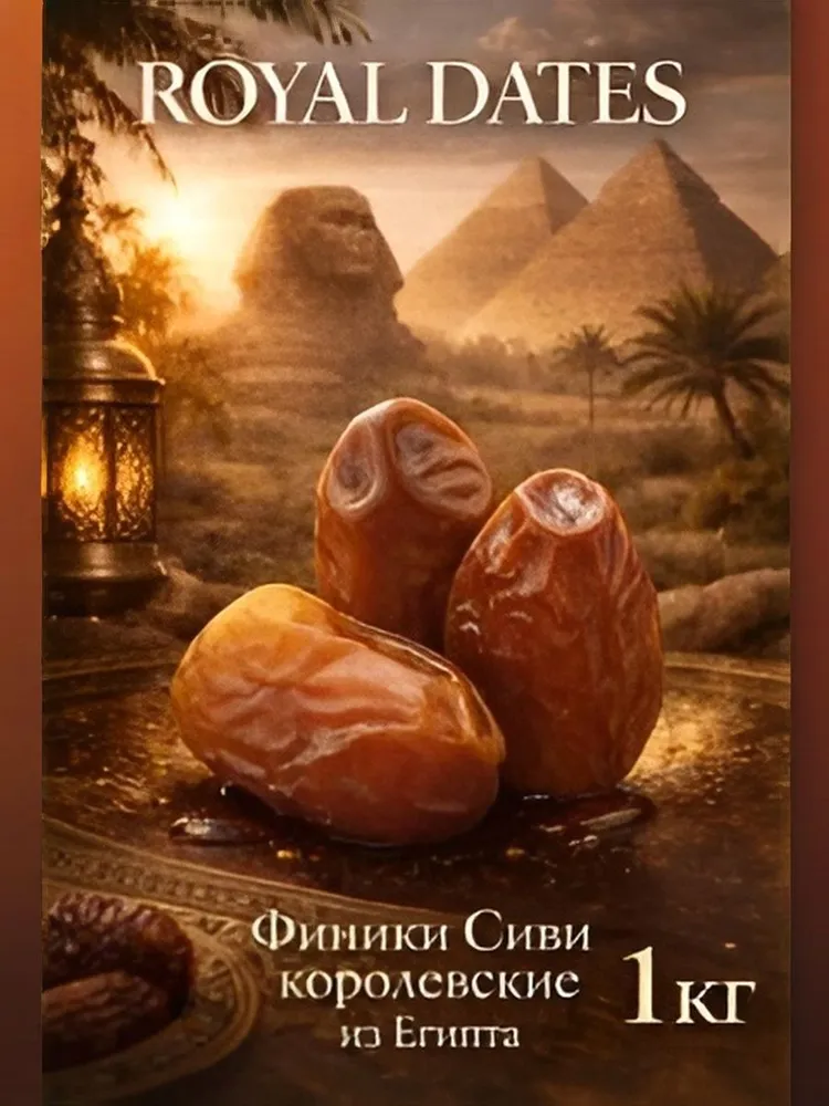 Финики "СИВИ" Королевские, Мытые 1кг Египет, сушёные, без сахара, 1 кг