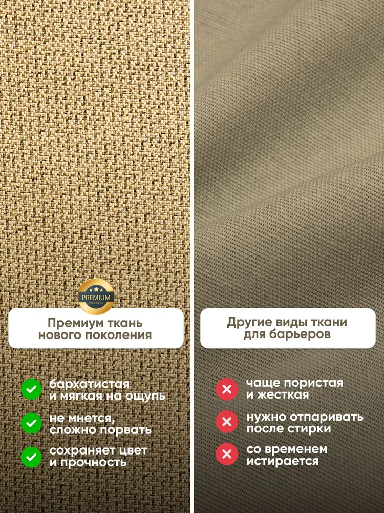 Бортик для кровати от падения Solmax барьер защитный 200 см, бежевый, бежевый, фото 4