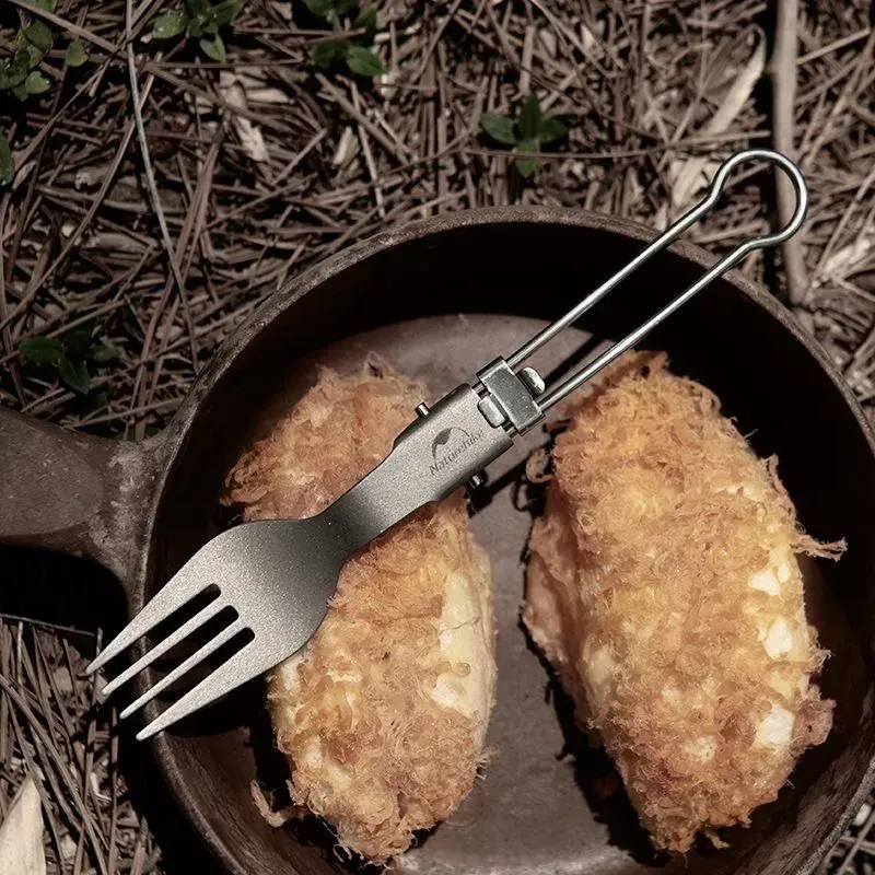 Складная вилка туристическая Naturehike, титановая, 16.4 гр, 16.8х2.7 см, 16.8x2.7 см, 16,4 г, фото 5