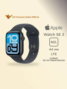 Apple Смарт-часы Watch SE3 LTE, 44mm, LTE Midnight Aluminium Case with Midnight Sport Band - M/L