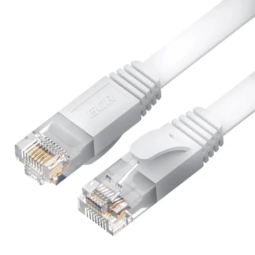 Патч-корд GREENCONNECT GCR-52879 UTP, кат.6, 0.5м, 30AWG, многожильный, белый, плоский (flat)