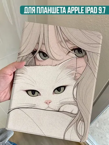 Защитный чехол для розовой женщины-кошки для планшета Apple iPad 9.7, Air 1/2,ipad 2017/2018