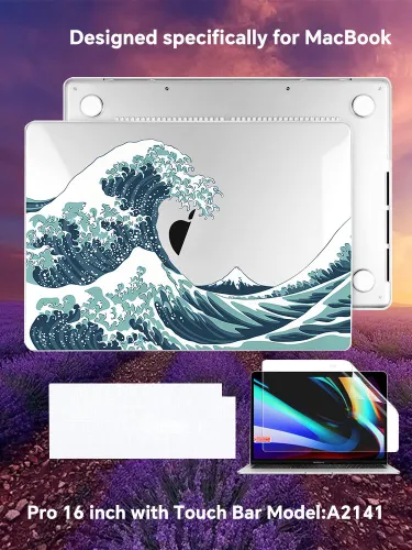 Совместим с чехлом для MacBook Pro 16 дюймов 2020, 2019 года выпуска A2141 с Touch Bar и Touch ID, з