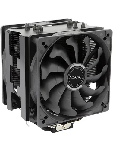 Кулер для процессора Alseye S120D-B черный, 120 мм, алюминий/медь, 1700 об/мин, 38.8 дБ, 4 pin, 135