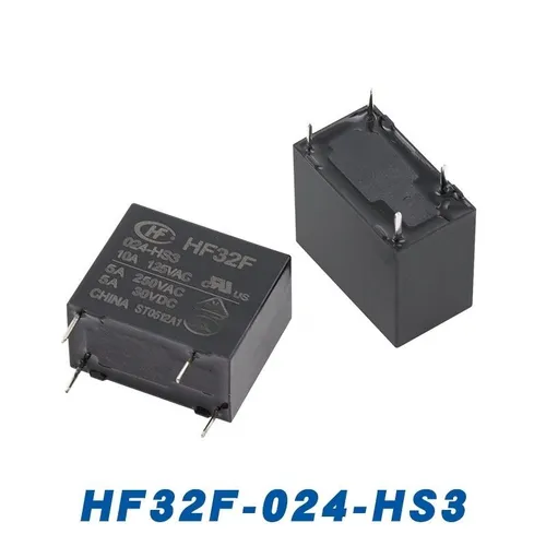 2pcs Силовое реле HF32F/024-HS3, 4-выводное, 5 А, один нормально разомкнутый контакт