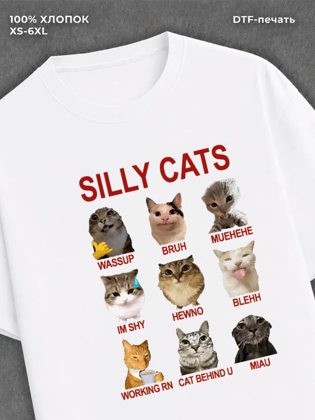 Футболка cat meme