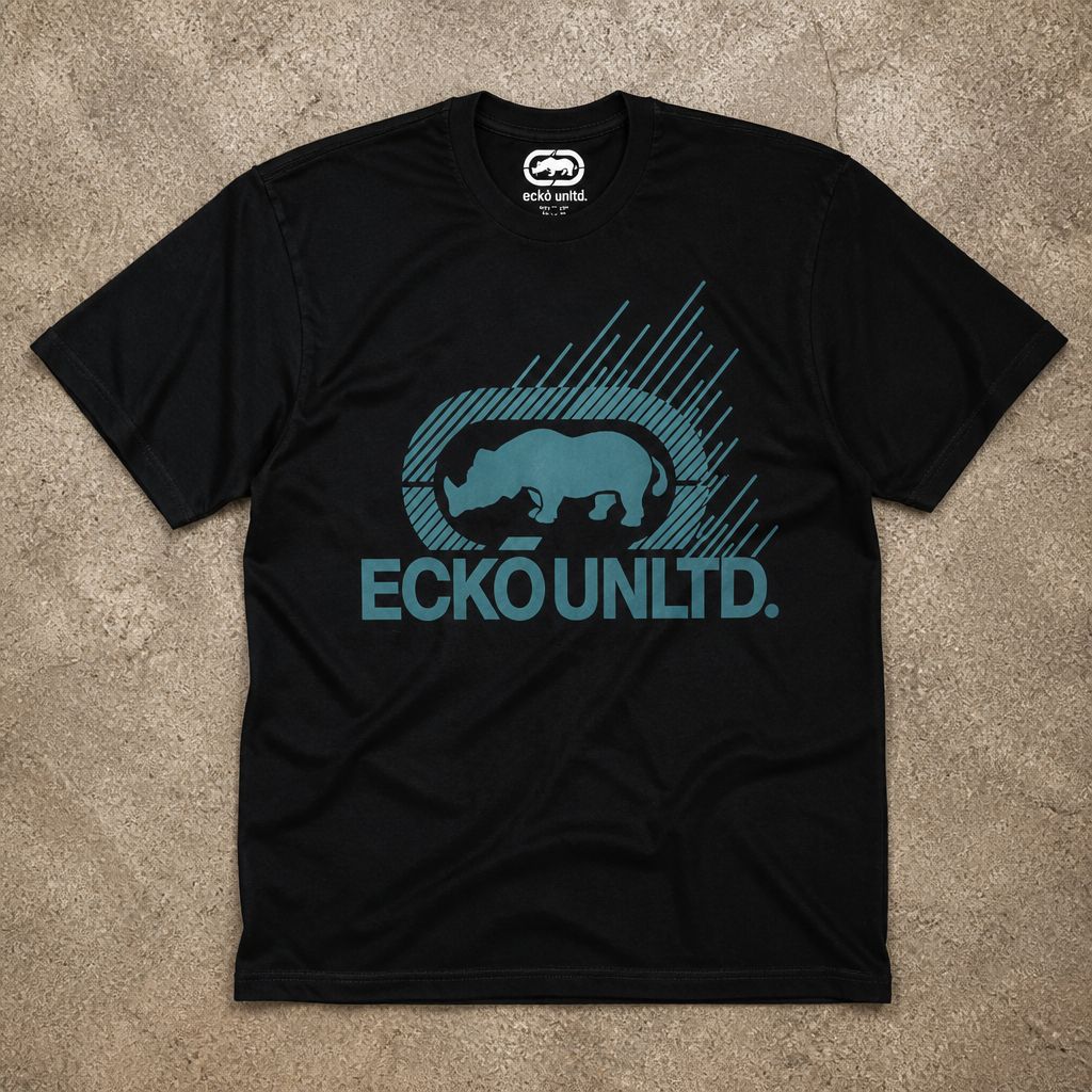 Футболка Ecko Unltd Rhino Logo Graphic Black y2k flat_lay