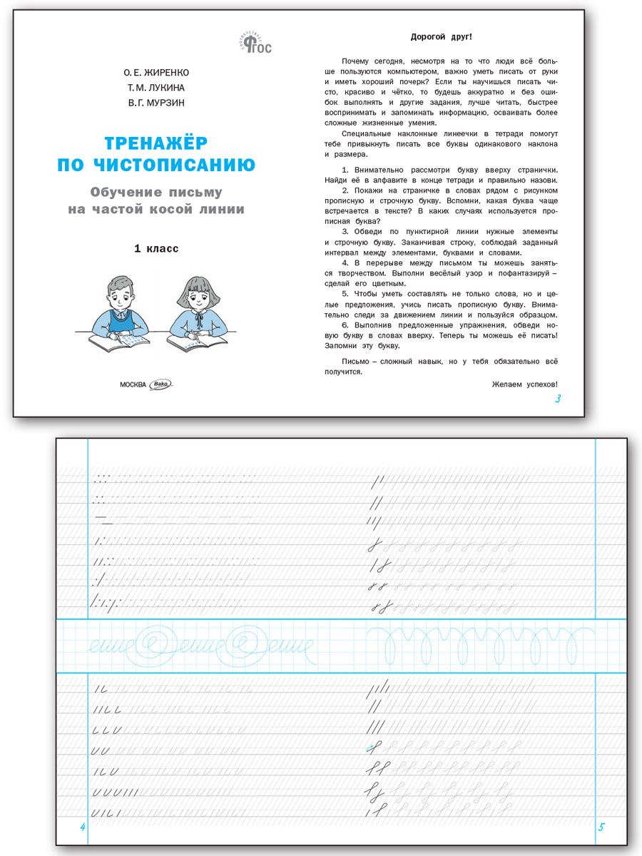 Тренажёр по чистописанию 1 класс. Обучение письму на частой косой линии | Handwriting Practice Workbook for Preschoolers - Ozon image 6