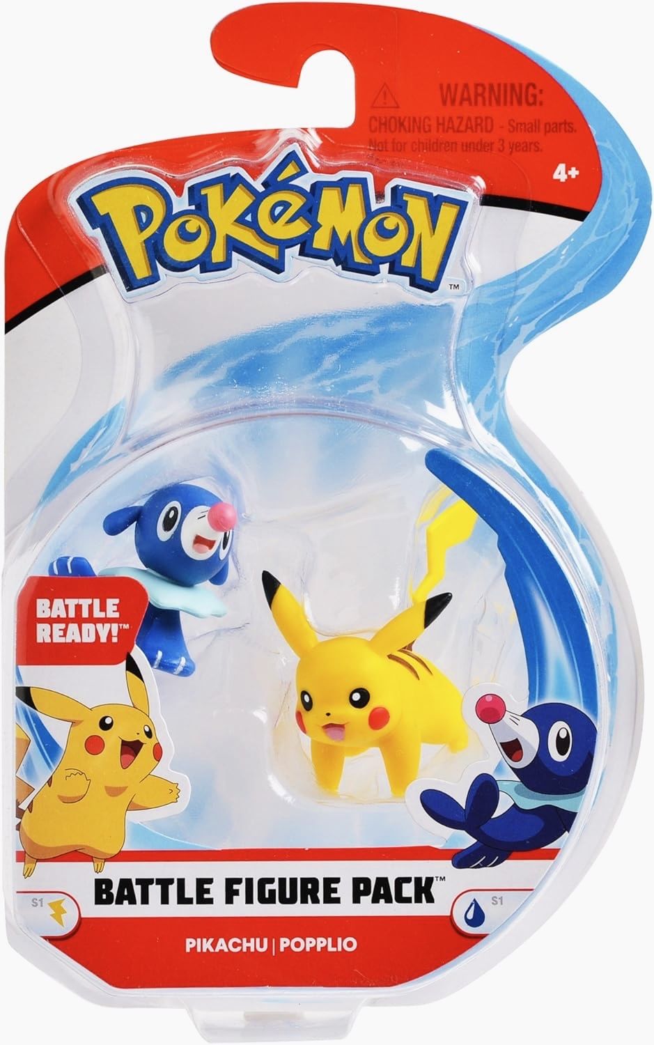 Набор боевых фигурок Pokmon 2 дюйма, включает Пикачу и Поппли Покемон