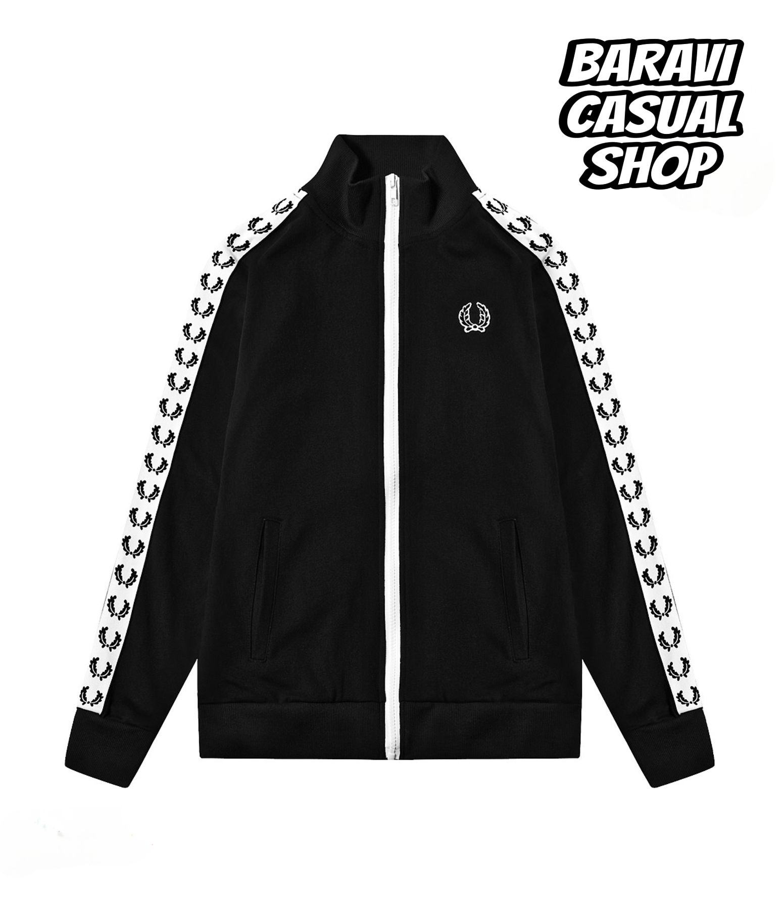 Толстовка Мужской Fred Perry Вышивка черный Молния Хлопок, размер