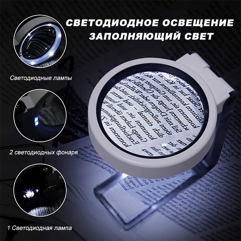 Лупа25-кратная,диаметр:80мм