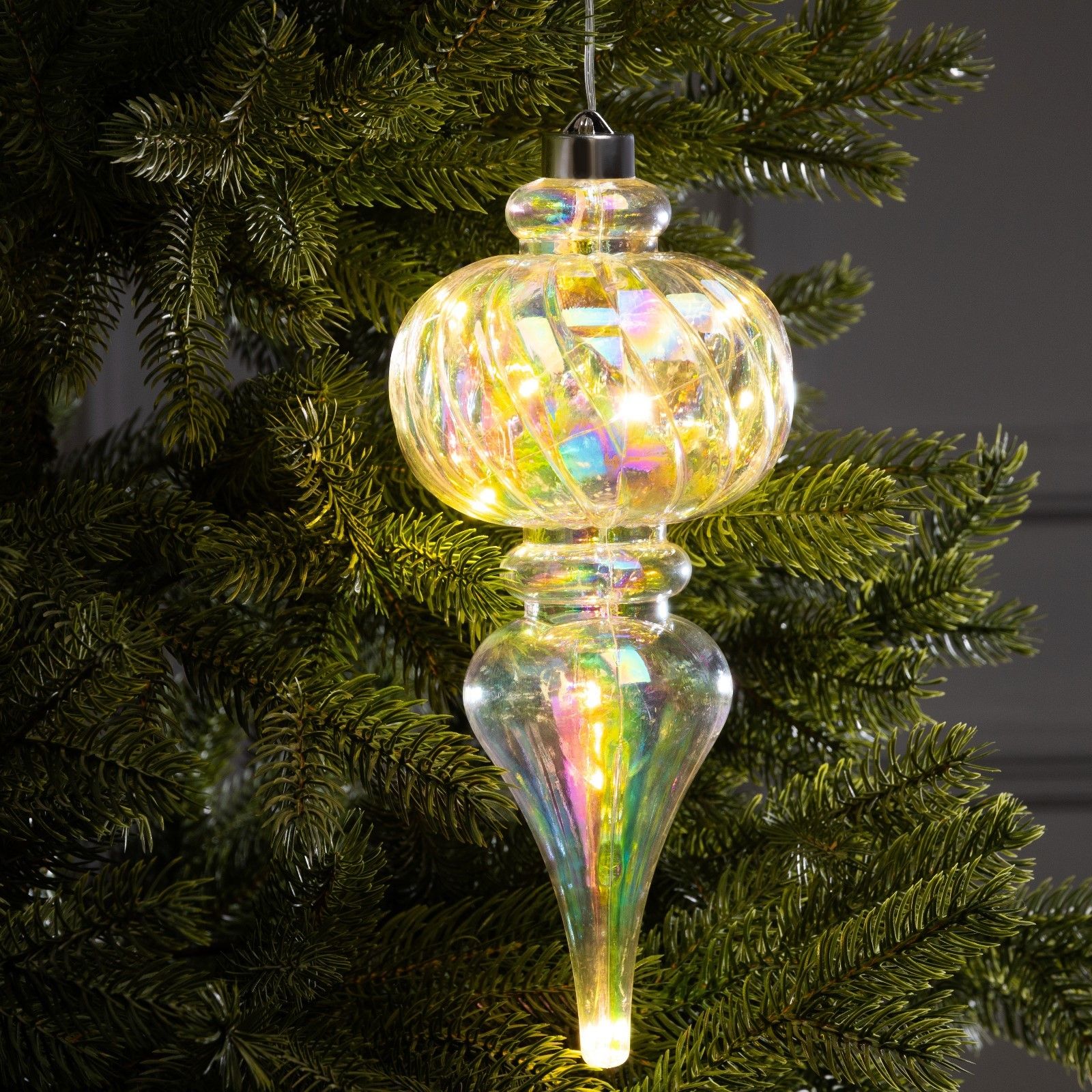 Елочная игрушка светодиодная Сияние, 27х11 см, 12 LED, ААх2, свечение тёплое белое