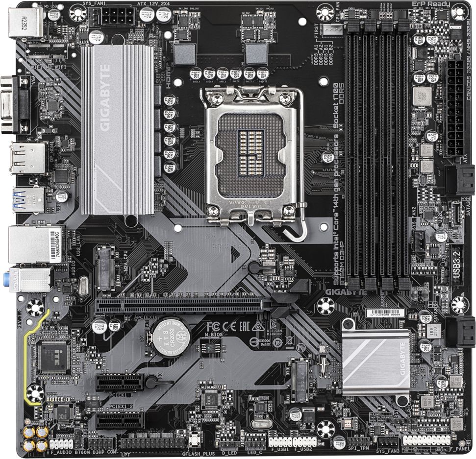 МатеринскаяплатасокетLGA1700,DDR5,Micro-ATX,IntelB760,Gigabyte,B760MD3HP