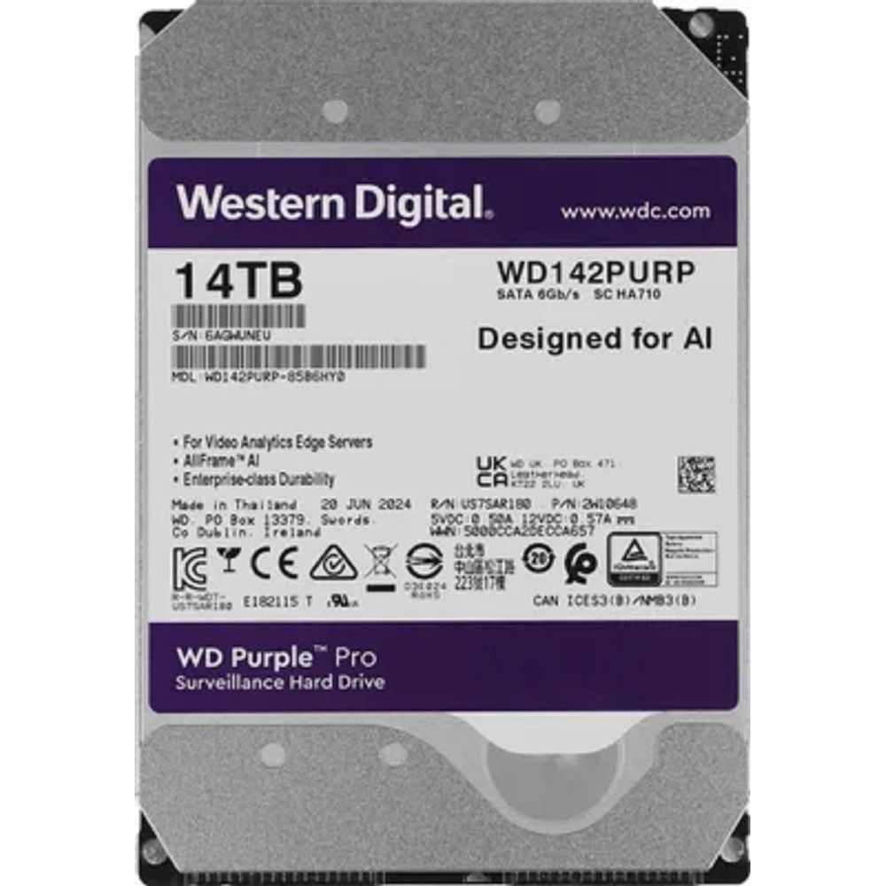 Western Digital WD142PURP 14TB 内蔵HDD Western digital HDD жесткий диск 14TB WD Purple Pro WD142PURP HDD