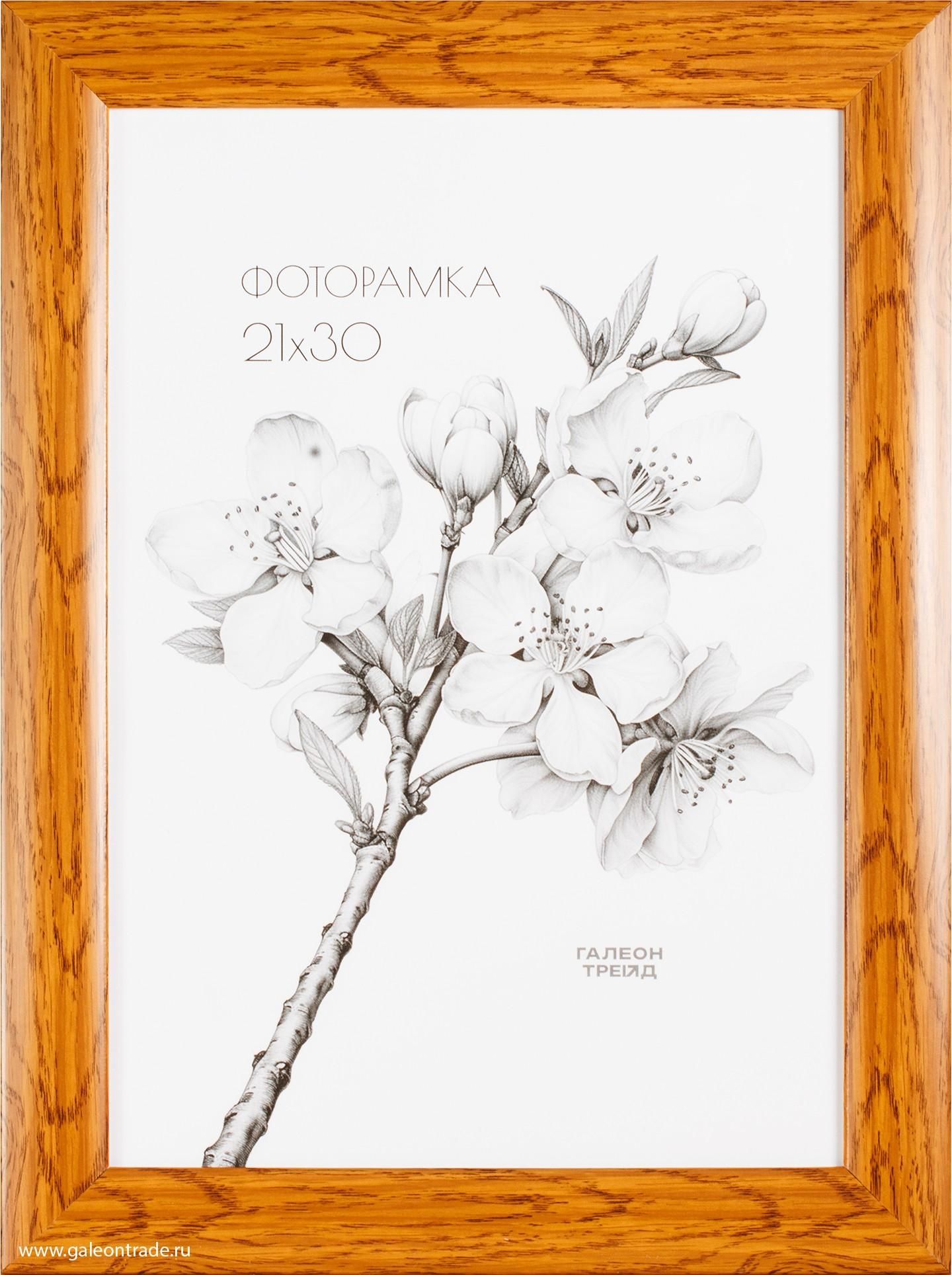 Фоторамка пластиковая 21 х 30 см, желто-коричневая