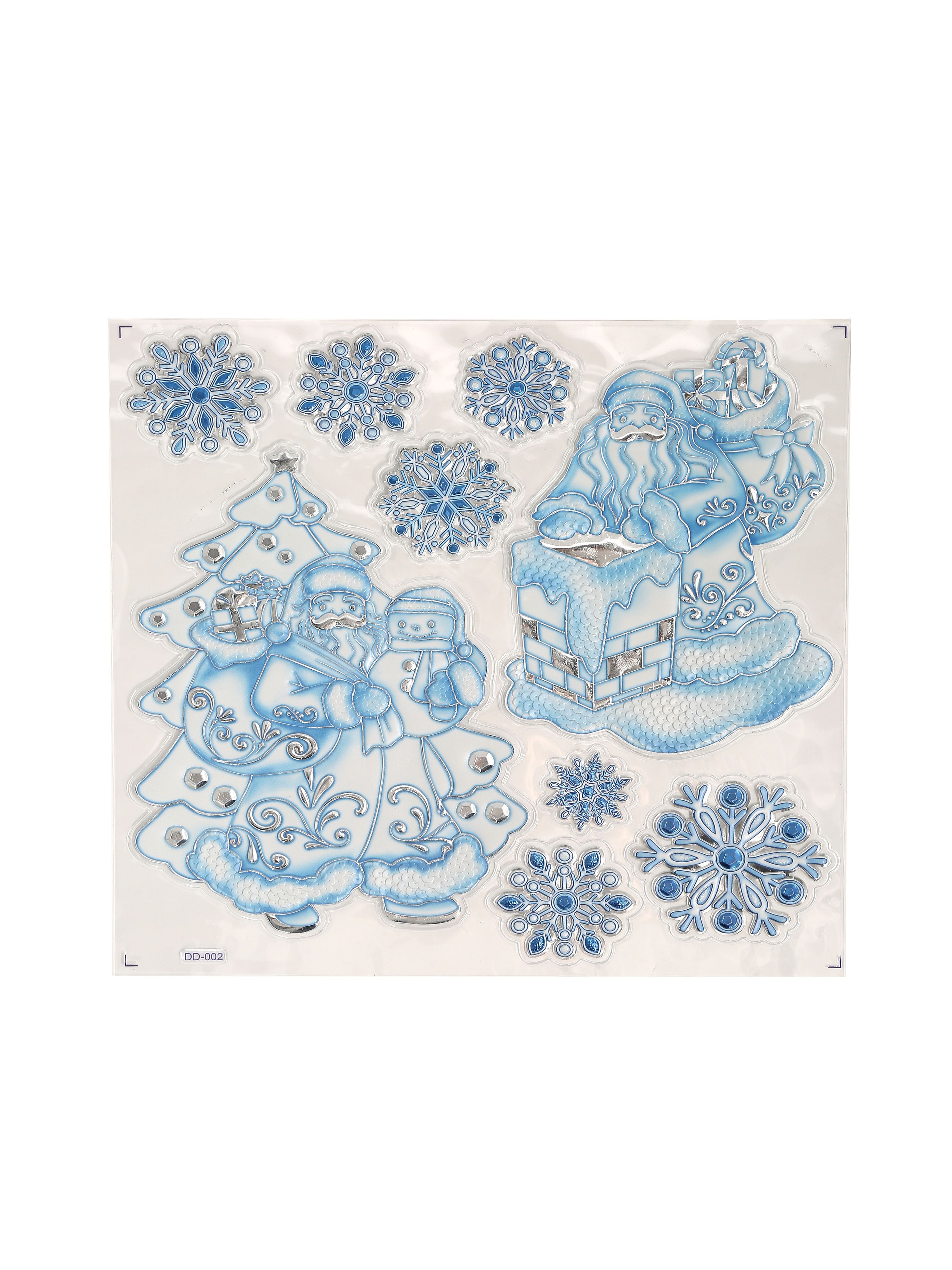 Новогодние наклейки Санта Клаус Синий 37x31CM ТИП№1 Китай