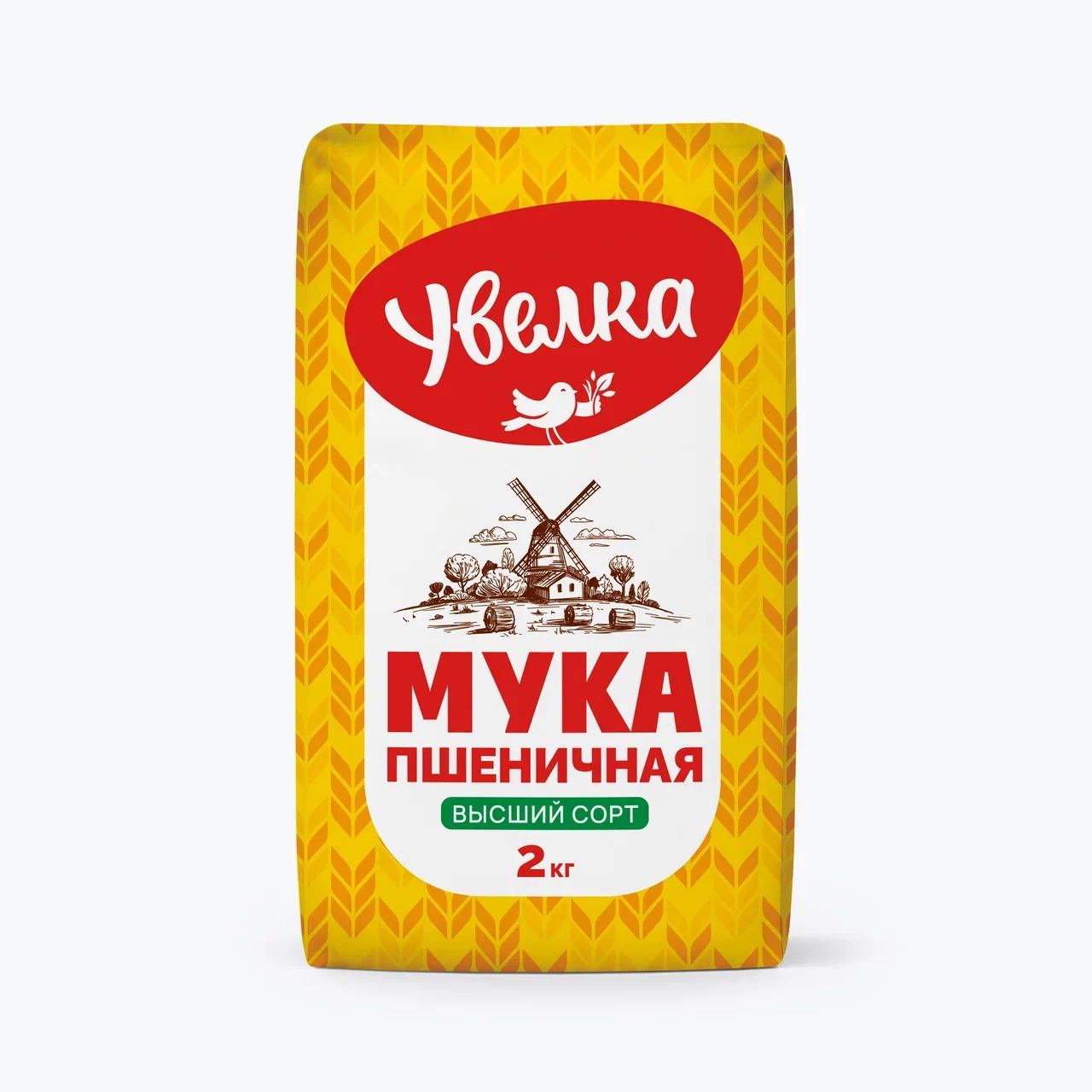 Мука Увелка пшеничная хлебопекарная высшего сорта, 2 кг
