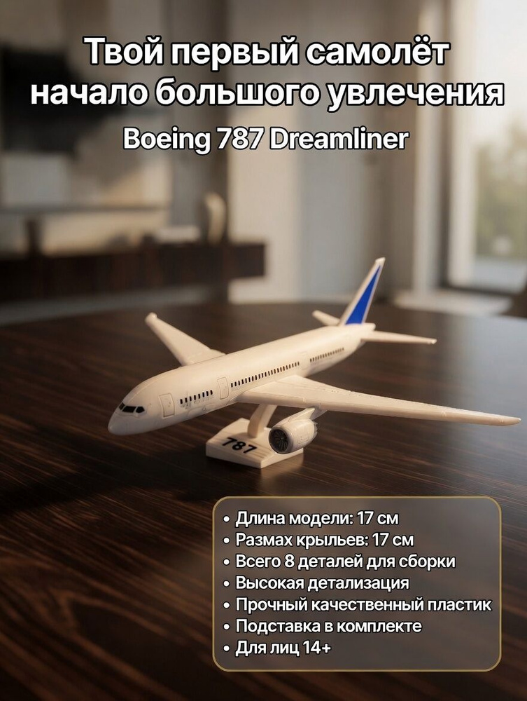 Сборная модель Boeing 787 Dreamliner 17 см #1