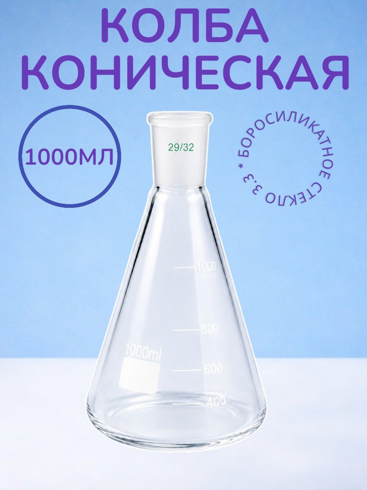 Коническая колба стеклянная #1