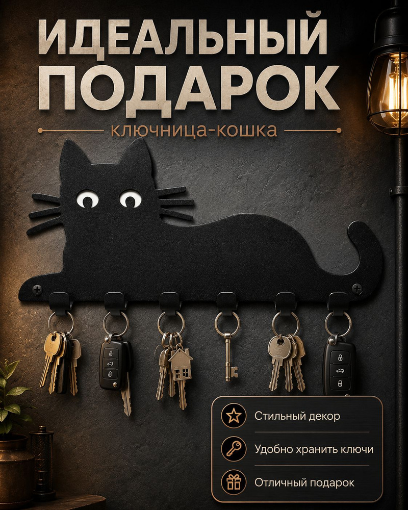 Ключница настенная Кошка для дома #1