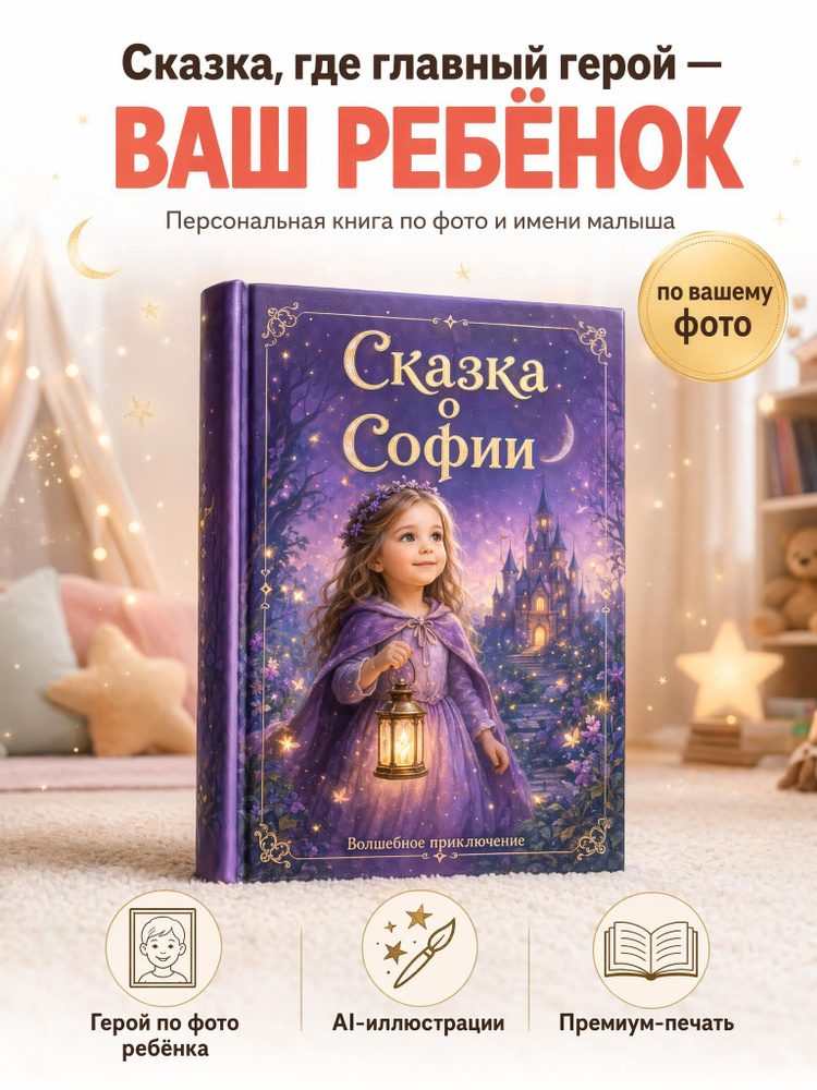 Персональная сказка по фото ребёнка в печатной фотокниге Волшебная книга-подарок #1