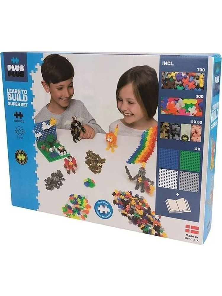 Plus-Plus Конструктор Basic 1200 Mini Neon Super Set элементов #1