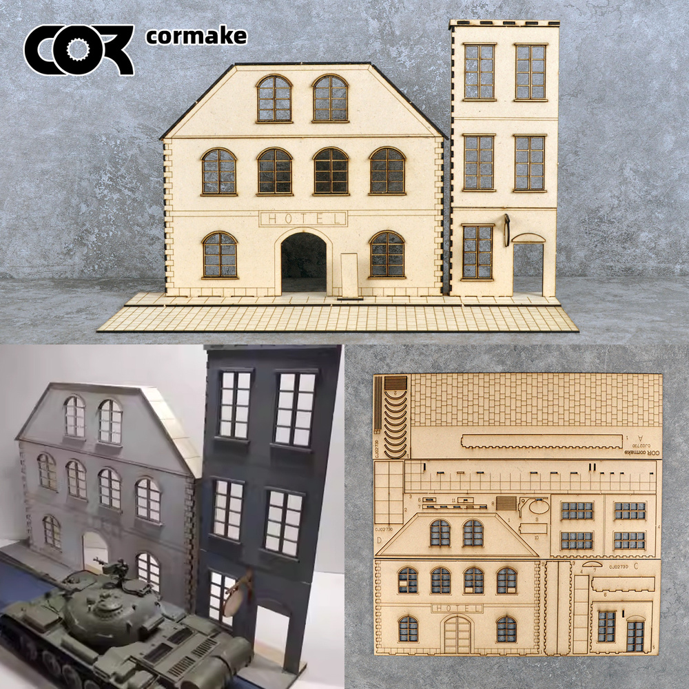 Cor 1/35 сборная модель дома диорама #1