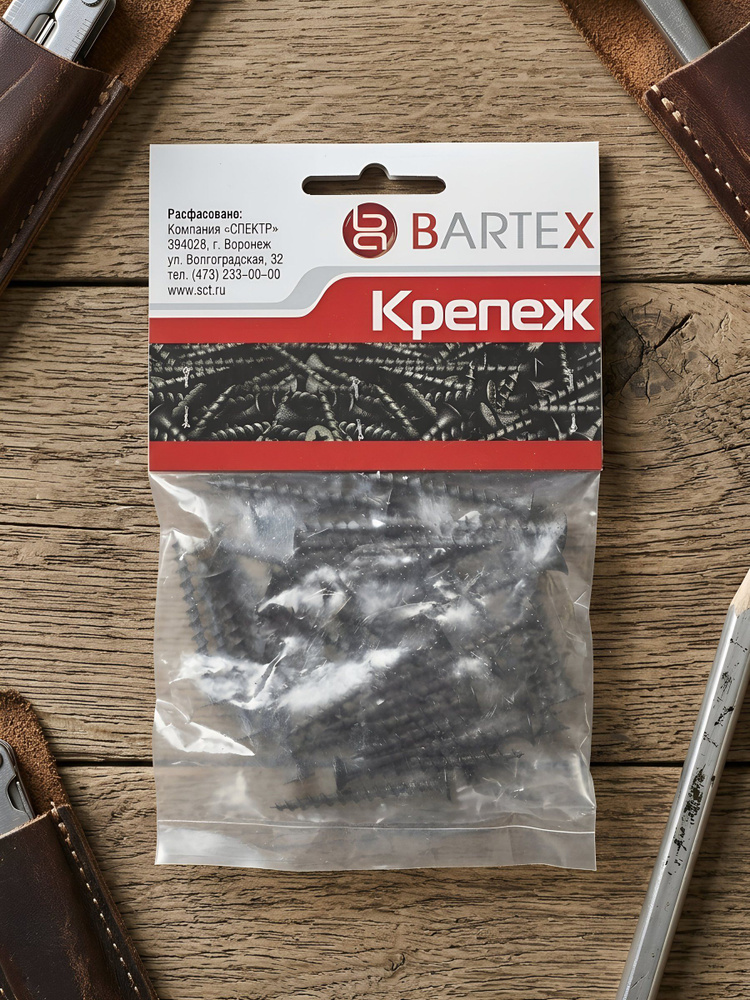 Саморез по дереву и гипсокартону Bartex 4.2х90 мм, 20 шт, черный #1