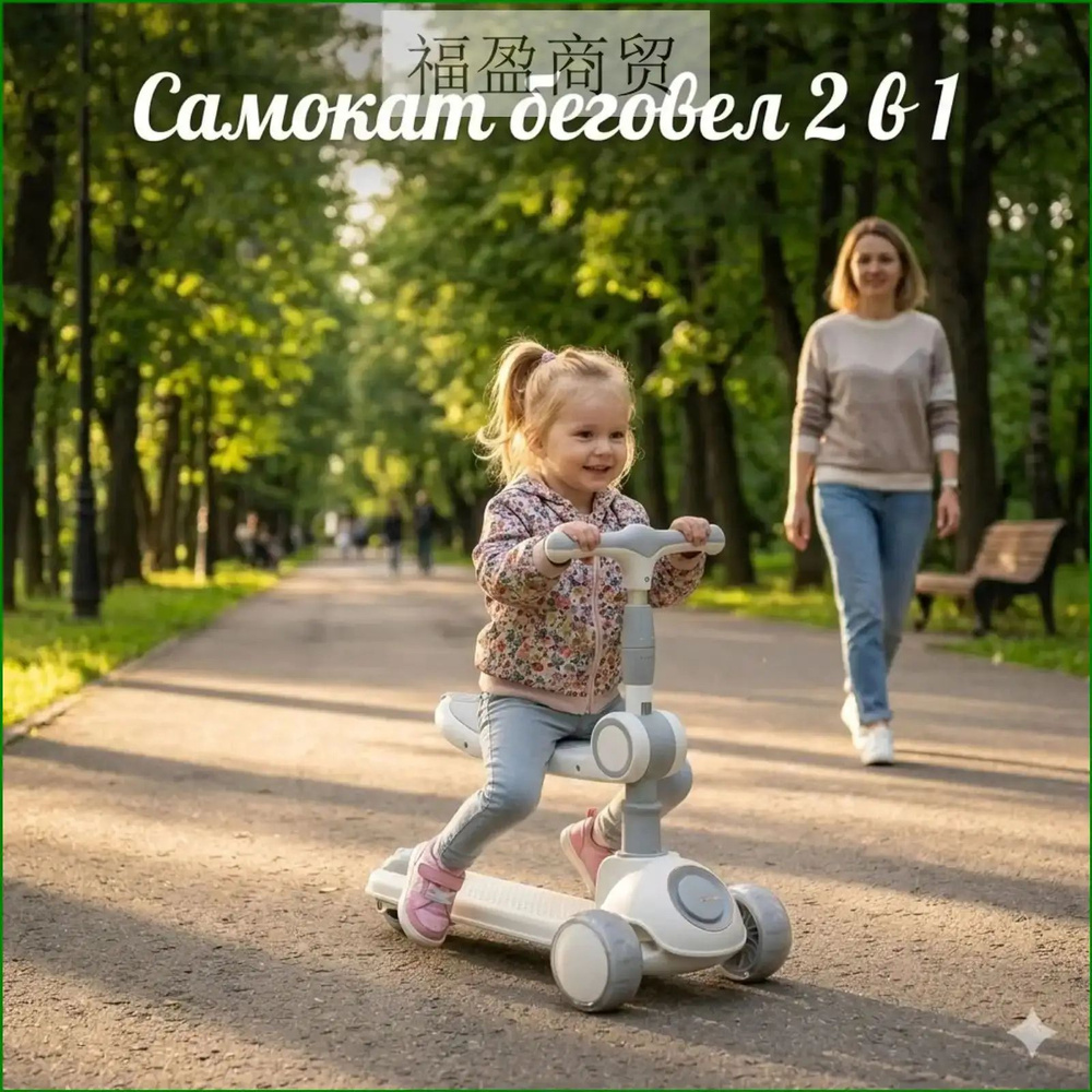 Самокат 滑板车, белый #1