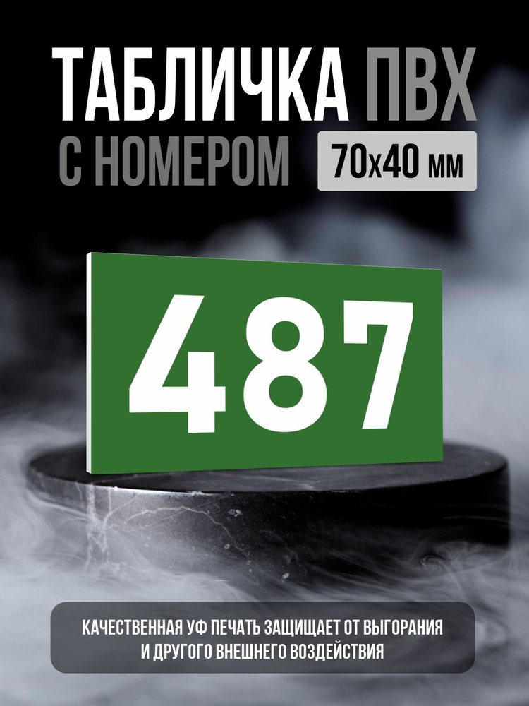 Табличка с номером 487, 7х4 см, ПолиЦентр #1