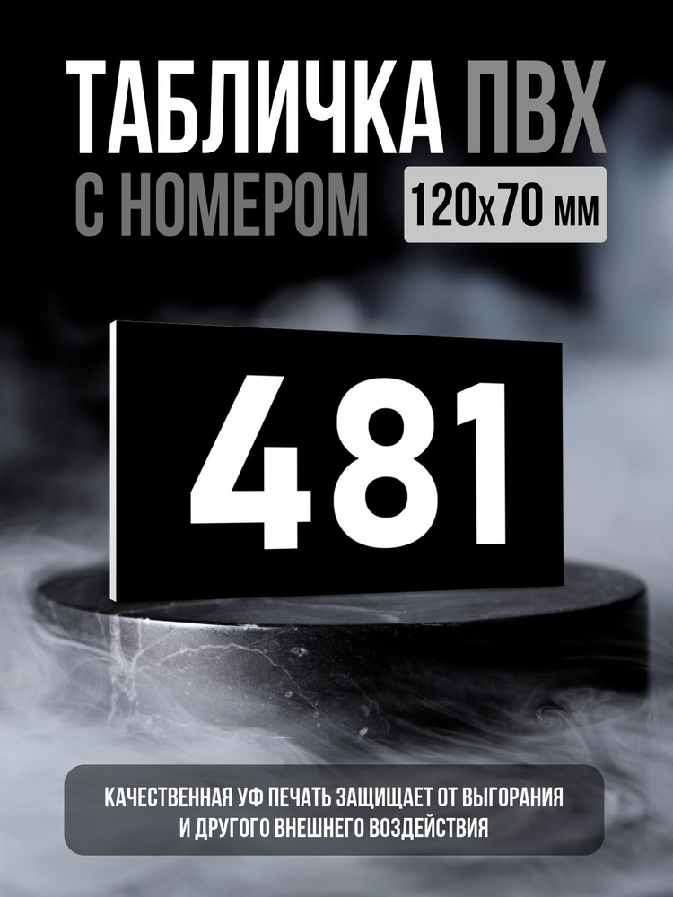 Табличка с номером 481, 12х7 см, ПолиЦентр #1