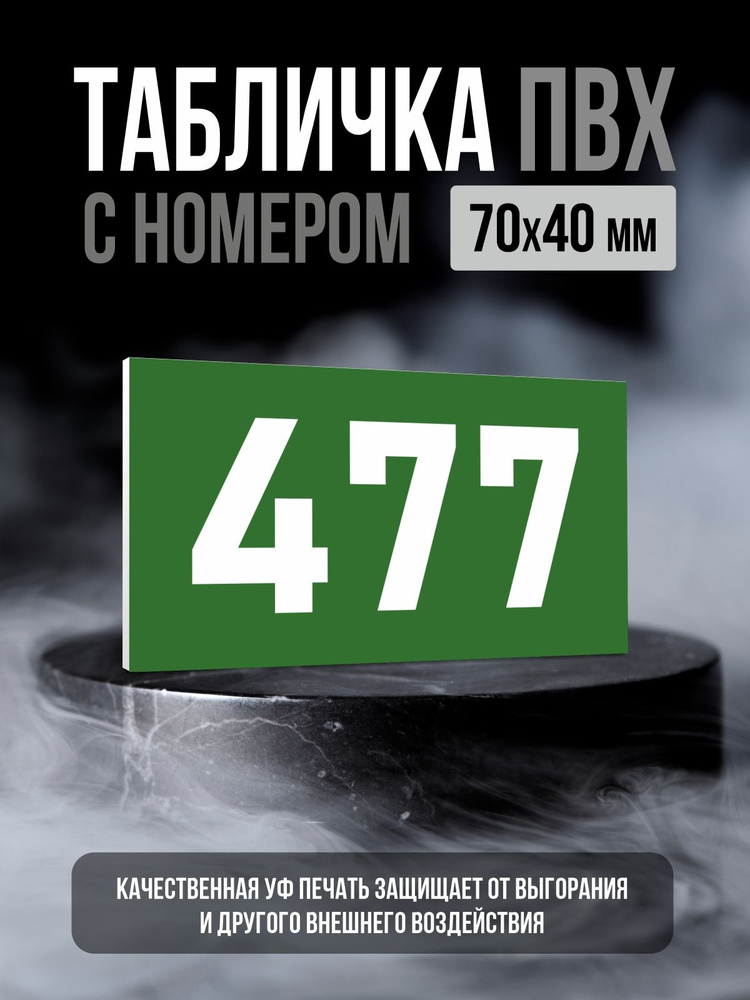Табличка с номером 477, 7х4 см, ПолиЦентр #1