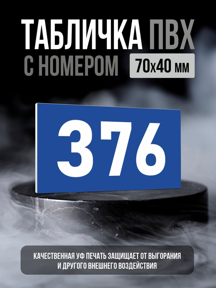 Табличка с номером 376, 7х4 см, ПолиЦентр #1