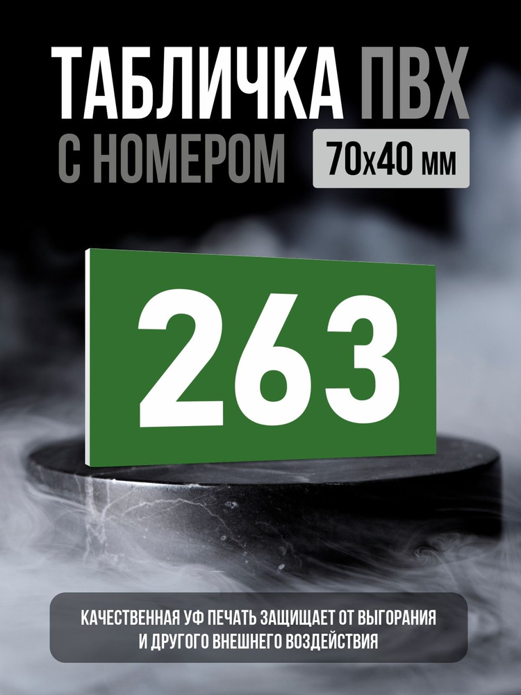 Табличка с номером 263, 7х4 см, ПолиЦентр #1