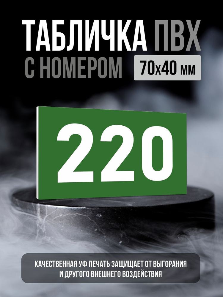 Табличка с номером 220, 7х4 см, ПолиЦентр #1