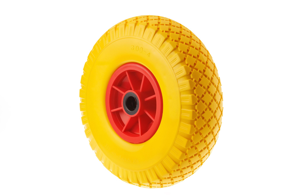 Колесо для тачки / тележки полиуретановое бескамерное 3.00-4, диаметр ...