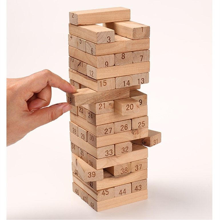 Настольная игра c заданиями "Улётная башня" (аналог Дженга), падающая ...