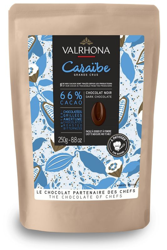 Чипсы Valrhona Caraibe из темного шоколада, 2x250г #1