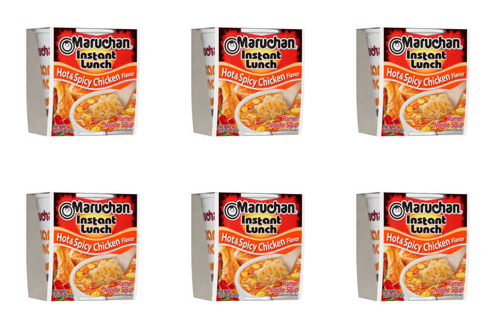 Maruchan Лапша быстрого приготовления Инстант Ланч со вкусом острой курицы, 64 г, 6 шт  #1