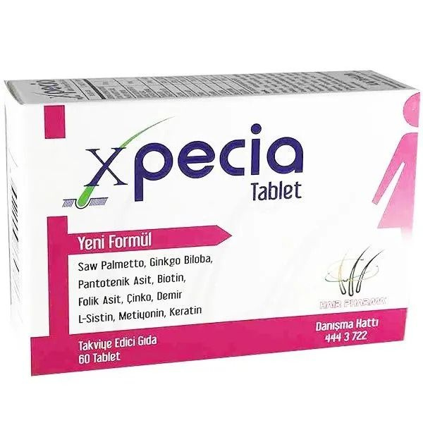 Xpecia Пищевая добавка для укрепления волос для женщин, 60 таблеток #1