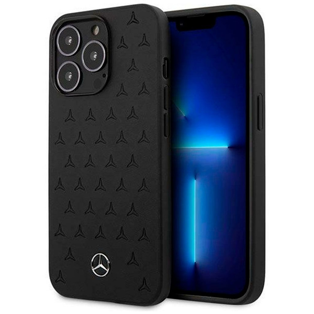Чехол iPhone 13 Pro Max AMG Genuine leather Stars Black - купить с ...