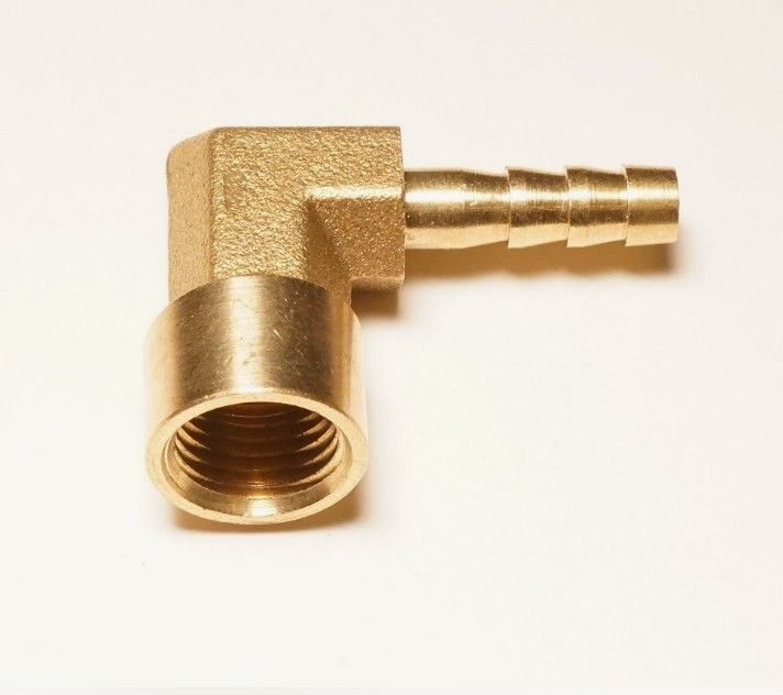 Переходник на кран МАМА латунный угловой, резьба 1/4, штуцер 10 мм ...